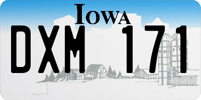 IA license plate DXM171