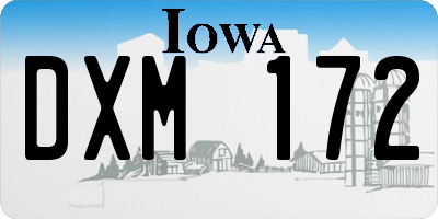 IA license plate DXM172