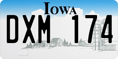 IA license plate DXM174