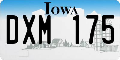 IA license plate DXM175