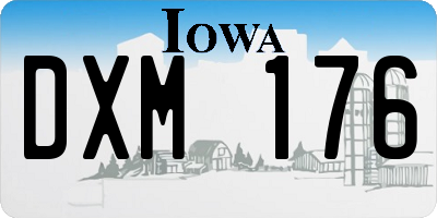 IA license plate DXM176