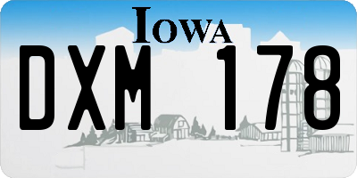 IA license plate DXM178