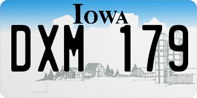 IA license plate DXM179