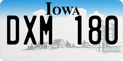 IA license plate DXM180