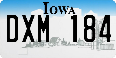 IA license plate DXM184