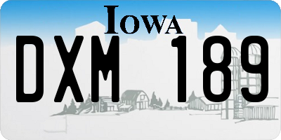 IA license plate DXM189