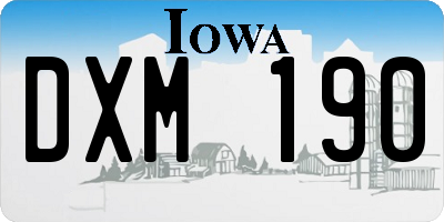 IA license plate DXM190