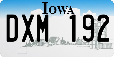 IA license plate DXM192