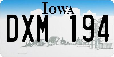 IA license plate DXM194