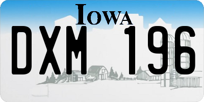 IA license plate DXM196