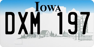 IA license plate DXM197