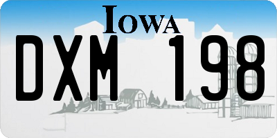 IA license plate DXM198