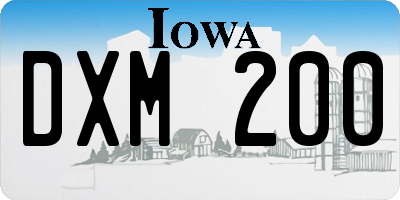 IA license plate DXM200