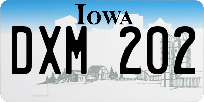 IA license plate DXM202