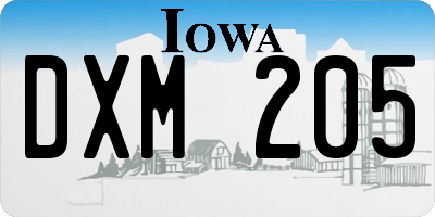 IA license plate DXM205