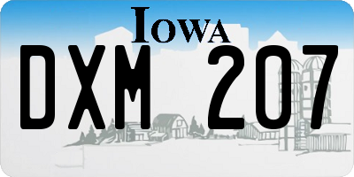 IA license plate DXM207