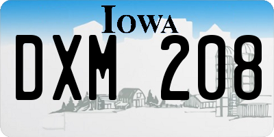 IA license plate DXM208
