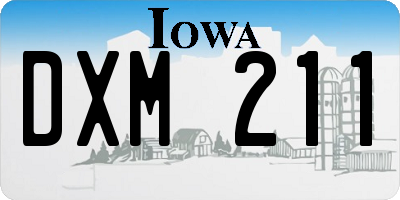 IA license plate DXM211