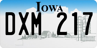 IA license plate DXM217