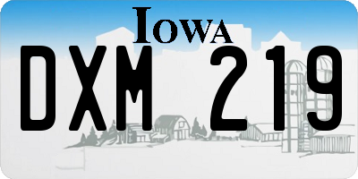 IA license plate DXM219