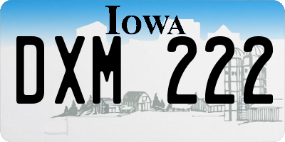 IA license plate DXM222