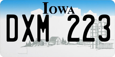 IA license plate DXM223