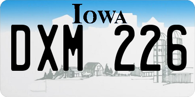 IA license plate DXM226