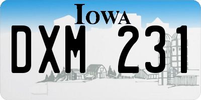 IA license plate DXM231