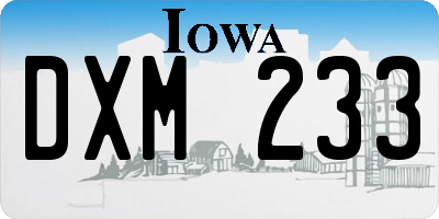 IA license plate DXM233