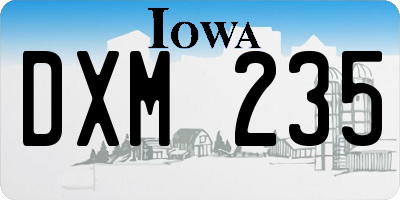 IA license plate DXM235