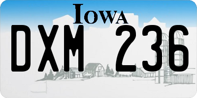 IA license plate DXM236