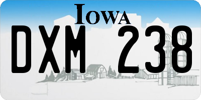 IA license plate DXM238