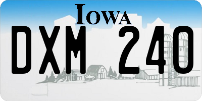 IA license plate DXM240