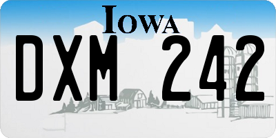 IA license plate DXM242