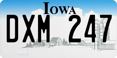 IA license plate DXM247