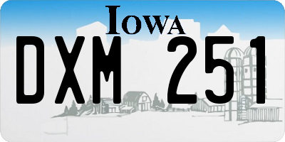 IA license plate DXM251