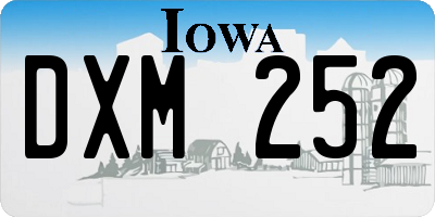 IA license plate DXM252