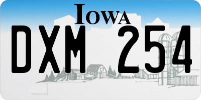 IA license plate DXM254
