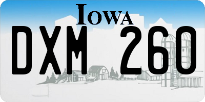 IA license plate DXM260