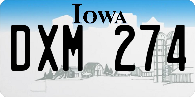 IA license plate DXM274