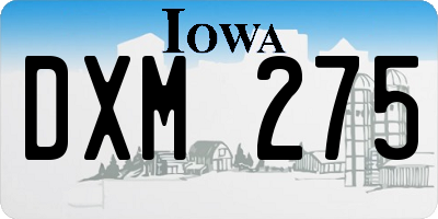 IA license plate DXM275