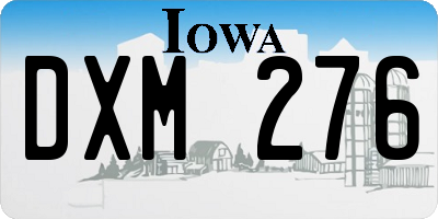 IA license plate DXM276