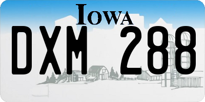 IA license plate DXM288