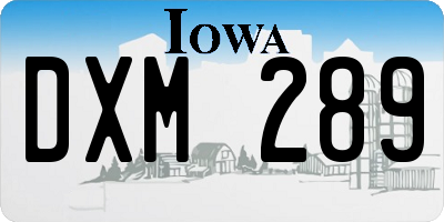 IA license plate DXM289