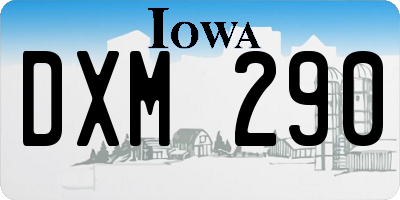 IA license plate DXM290
