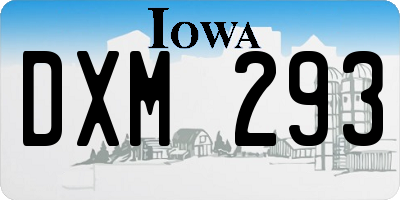 IA license plate DXM293