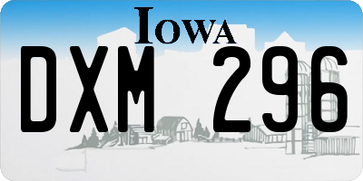 IA license plate DXM296