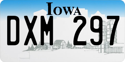 IA license plate DXM297
