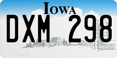 IA license plate DXM298