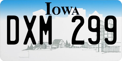 IA license plate DXM299
